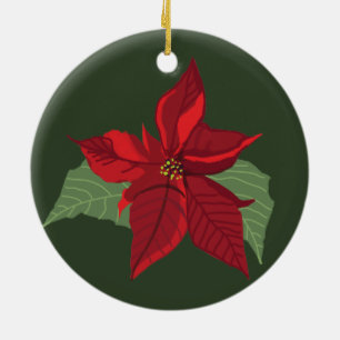 Poinsettia Blume - Weihnachten - Keramik Ornament