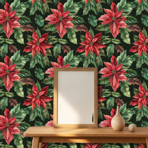 Poinsettia Blume Weihnachten Tapete