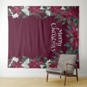 Poinsettia Blume Weihnachts Foto Stand Hintergrund Wandteppich (Beispiel (Horizontal))