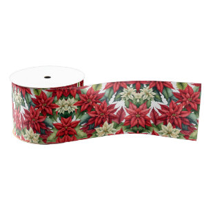Poinsettia Blume, Weihnachtsstern Ripsband
