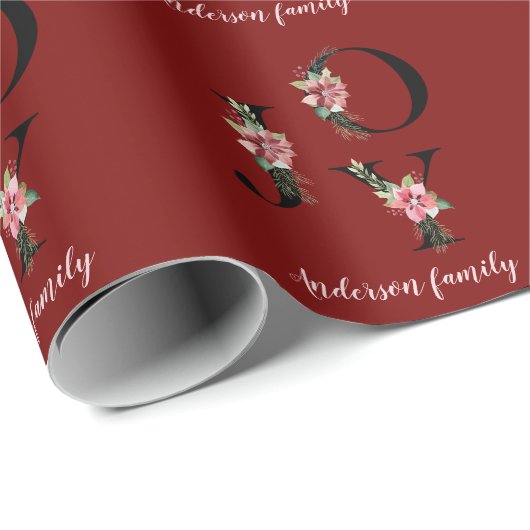 Poinsettia Blumenbriefe - Monografie Geschenkpapier (Rolleneckpunkt)