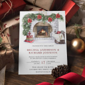 Poinsettia Blumenfeuer Weihnachtsfeier Einladung