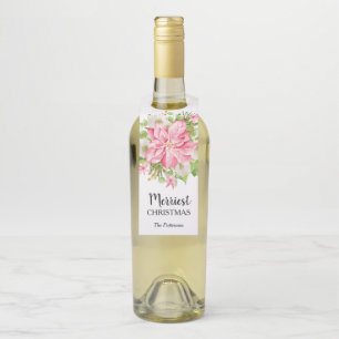 Poinsettia Blumenweihnachtsfest Flaschenanhänger