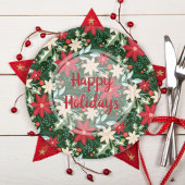 Poinsettia Blumenweihnachtsfest Grün Pappteller