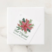 Poinsettia Blumenweihnachtsfest nur verheiratet Geschenkanhänger (Beispiel)