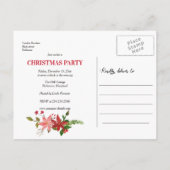 Poinsettia Blumenweihnachtsfest - Party Save the D Ankündigungspostkarte (Rückseite)