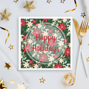 Poinsettia Blumenweihnachtsfest Serviette