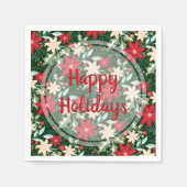 Poinsettia Blumenweihnachtsfest Serviette (Vorderseite)