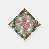 Poinsettia Blumenweihnachtsfest Serviette (Ecke)