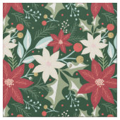 Poinsettia Blumenweihnachtsfest Stoff (Nahaufnahme)