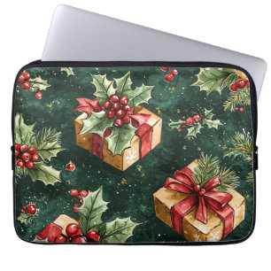 Poinsettia Blumenweihnachtsmuster (11) Laptopschutzhülle