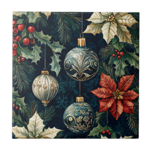 Poinsettia Blumenweihnachtsmuster (14) Fliese