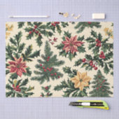 Poinsettia Blumenweihnachtsmuster (15) Seidenpapier (Handwerk)