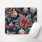 Poinsettia Blumenweihnachtsmuster (16) Mousepad (Mit Mouse)