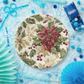 Poinsettia Blumenweihnachtsmuster (17) Pappteller (Party)