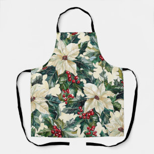Poinsettia Blumenweihnachtsmuster (19) Schürze