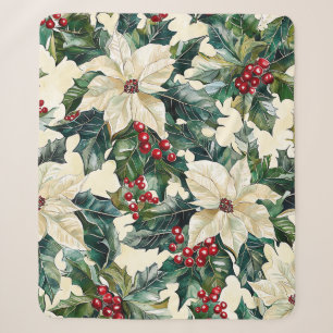 Poinsettia Blumenweihnachtsmuster (19) Sherpadecke