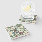 Poinsettia Blumenweihnachtsmuster (19) Steinuntersetzer (Seitenansicht)