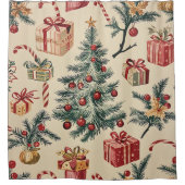 Poinsettia Blumenweihnachtsmuster (2) Duschvorhang (Vorderseite)