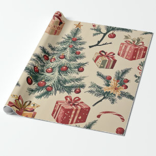 Poinsettia Blumenweihnachtsmuster (2) Geschenkpapier