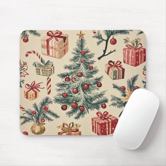 Poinsettia Blumenweihnachtsmuster (2) Mousepad (Mit Mouse)
