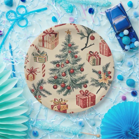 Poinsettia Blumenweihnachtsmuster (2) Pappteller (Party)