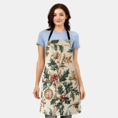 Poinsettia Blumenweihnachtsmuster (3) Schürze (Getragen)