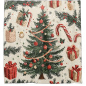 Poinsettia Blumenweihnachtsmuster (4) Duschvorhang (Vorderseite)