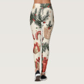 Poinsettia Blumenweihnachtsmuster (4) Leggings (Rückseite)