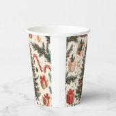 Poinsettia Blumenweihnachtsmuster (4) Pappbecher (Rechts)