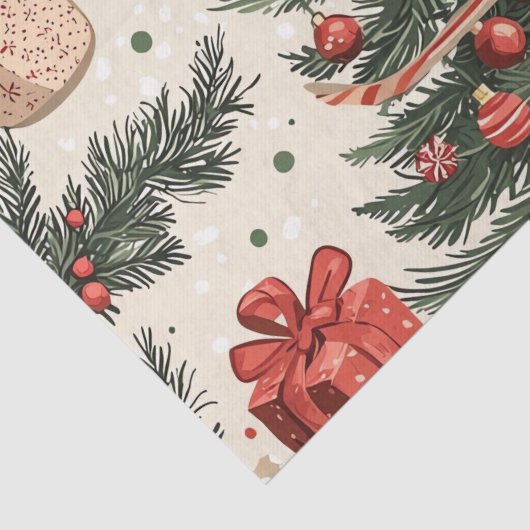 Poinsettia Blumenweihnachtsmuster (4) Seidenpapier (Detail)