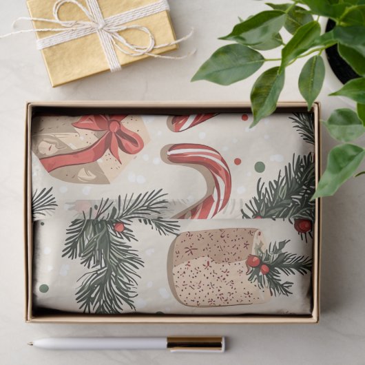 Poinsettia Blumenweihnachtsmuster (4) Seidenpapier (Geschenk)