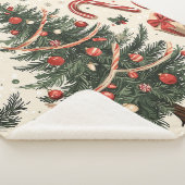 Poinsettia Blumenweihnachtsmuster (4) Sherpadecke (3/4)