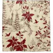 Poinsettia Blumenweihnachtsmuster (8) Duschvorhang (Vorderseite)