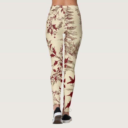 Poinsettia Blumenweihnachtsmuster (8) Leggings (Rückseite)