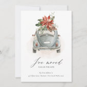 Poinsettia Blumenweihwagen I have Moving Card Dankeskarte (Vorderseite)