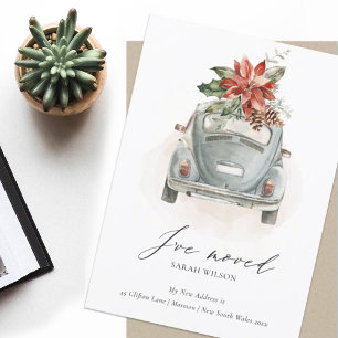 Poinsettia Blumenweihwagen I have Moving Card Dankeskarte