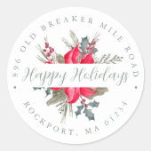 Poinsettia Bouquet Weihnachtsrückgabe Runder Aufkleber (Vorderseite)