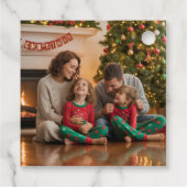 Poinsettia Bow Weihnachtsfeiertag Geschenkanhänger (Rückseite)