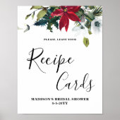 Poinsettia Brautparty Rezeptionskarten - Zeichen Poster (Vorne)