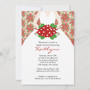 Poinsettia Bride Winter Bridal Dusche Einladung