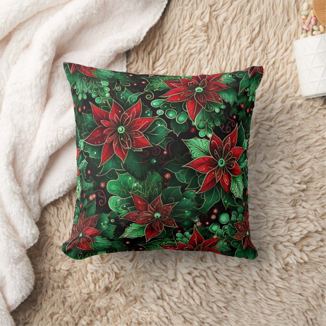 Poinsettia Briwelred Kissen (Decke)