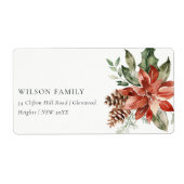 Poinsettia Bunch Frohe Weihnachtskiefernadresse (Vorne)