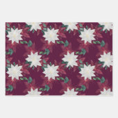 Poinsettia Burgund und Aquamarine Winterferien Geschenkpapier Set (Vorderseite 2)