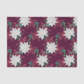 Poinsettia Burgund und Aquamarine Winterferien Seidenpapier (Vorderseite)