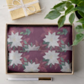 Poinsettia Burgund und Aquamarine Winterferien Seidenpapier (Geschenk)