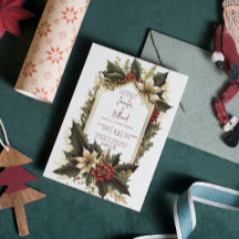 Poinsettia Burgundy Gold Xmas Floral Wedding