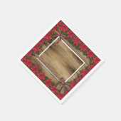 Poinsettia, Burlap & Twine Holzrahmen Serviette (Ecke)