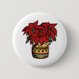 Poinsettia Button