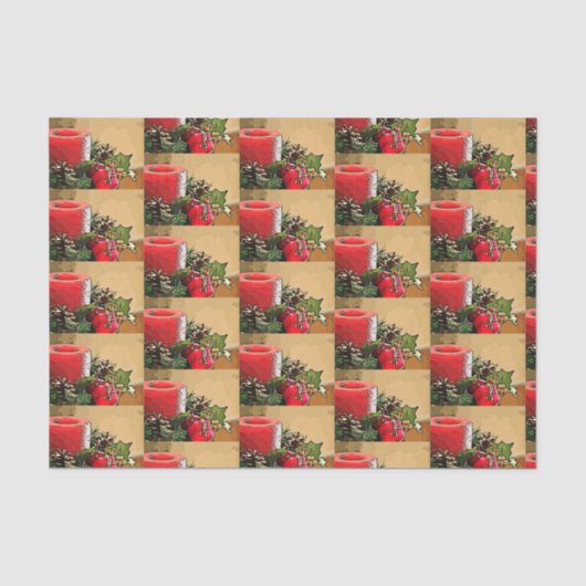 Poinsettia Candle Seidenpapier (Vorderseite)